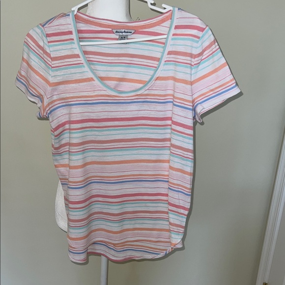 Tommy Bahama Multicolor Striped Short Sleeve Tee - Picture 1 of 6